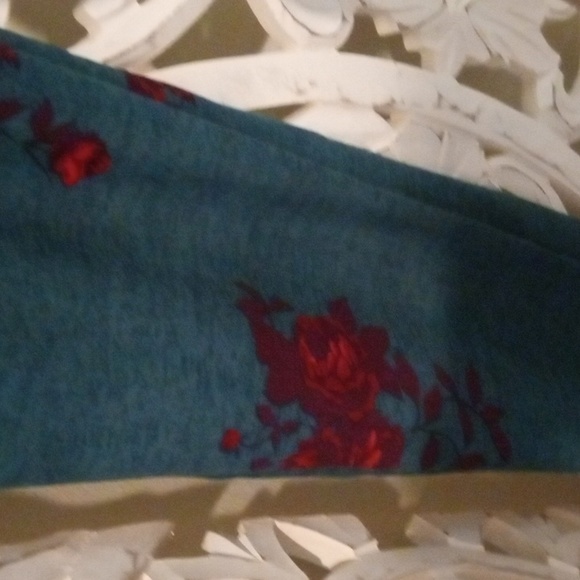 LulaRoe Women's SZ TC 16/18 Fushia Floral Teal Colored Soft Comfy Leggings - Picture 14 of 15